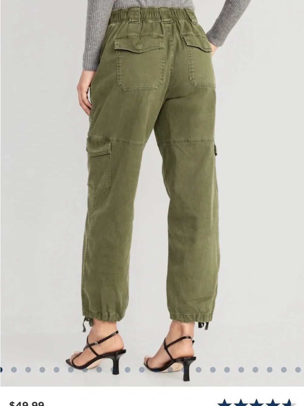 Old Navy Olive Green Balloon Cargo Jogger Pants - Picture 2 of 16